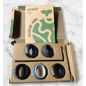 Otago Set Of 5 Silicone Wedding Bands Men’s Size 10 Various Designs NEW